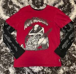 Vintage Mambo Australia 100% Mambo Hot Rod Rat Rod Layered Flame Sleeve Graphic